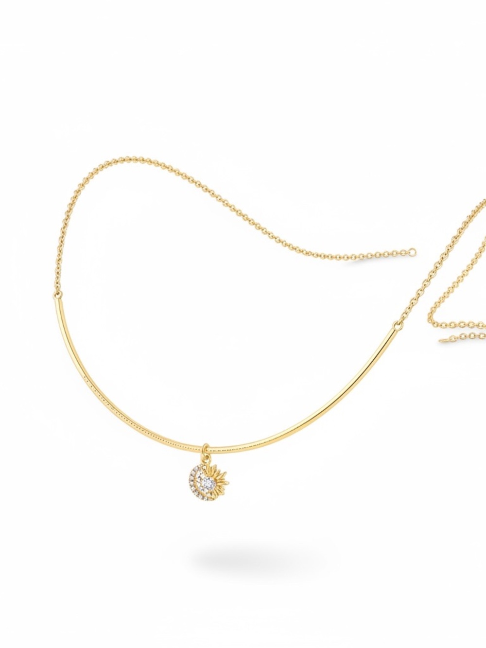 #381–❤️$5/$25❤️Gold Sunburst Pendant Necklace - Women's Jewelry